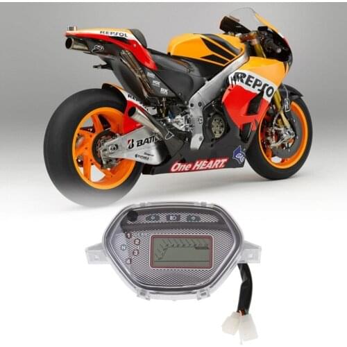 7 Backlight LCD Motorcycle Speedometer Digital Odometer Gauge 13000 RPM 199 KMH MPH for Honda CD110