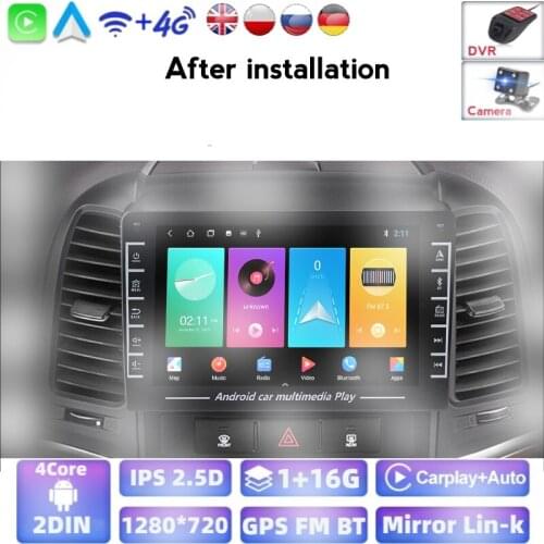2 Din Android Car Radio Multimedia Video Player For Hyundai Santa Fe 2 2006-2012 GPS Navigation No Dvd Player Support Spanish