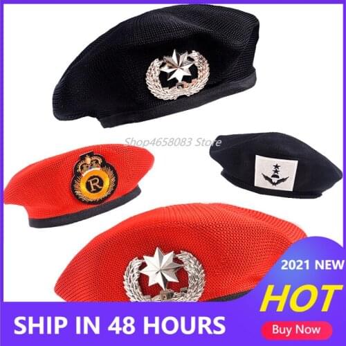 Sailor Dance Performance Cosplay Hats for Kids Adult Men Women Berets Star Emblem Sailors Hat Adult Child Trilby Military Caps