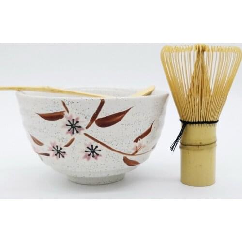 Free shipping Elegant Traditional Giftset Natural Bamboo Scoop matcha 3pcs sets