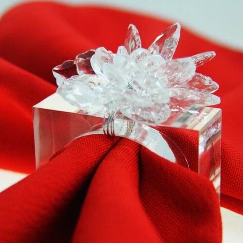 Free shipping crystal flower napkin ring wedding wholesale napkin holder 12 pcs qn20031707