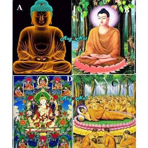 Large diy diamond painting buddha diamant embroidery full drill puzzle pictures religious daimond mosaic stone crafts landscape