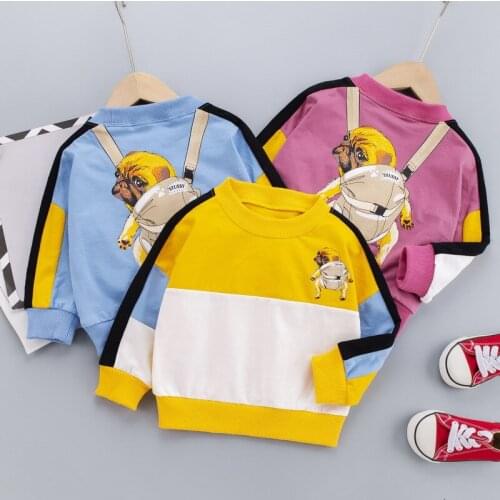 Childrens Clothing 2021 New Spring Autumn Sweatshirts cartoon print Boys cotton long sleeve T Shirts Brand tide Girls pullover