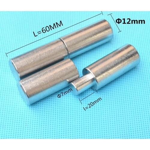 304 Stainless Steel Door Shaft Cylindrical Hinge welding male/female Hinges D12 * 60mm x3