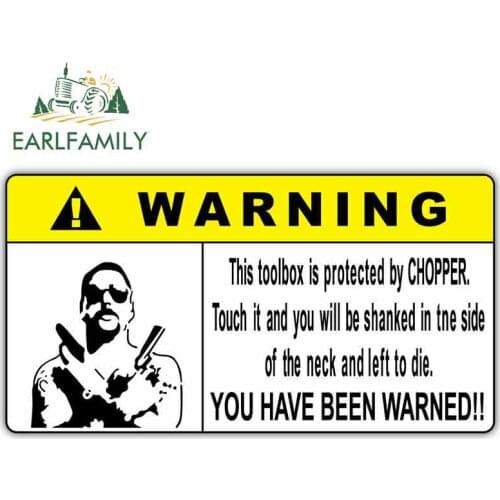 EARLFAMILY 13cm x 8.7cm For Warning Chopper Funny Car Stickers Suitable For VAN RV SUV Occlusion Scratch Vinyl Material