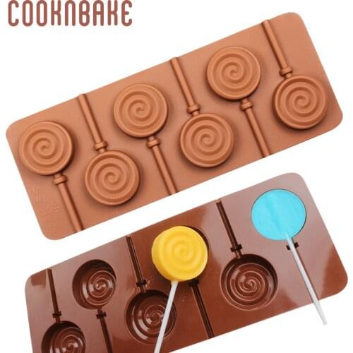COOKNBAKE Circles Chocolate Lollipop mold Silicone Mould for Candy pops gummy biscuit bakeware cake decorating tool With sticks