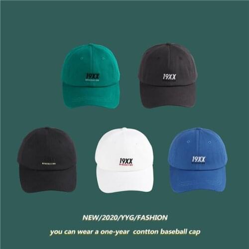 Hong Kong Style Digital Embroidered Duck-tongue Hat Womens Summer Casual Trend Baseball Cap Fashion 90 Era Hats Male Hat