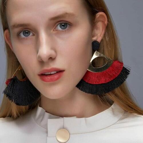 Exaggerated Bohemia Tassel Earrings Double Layer Scalloped Earrings For Women Earing Jewelry Earings Earring Kolczyki S37