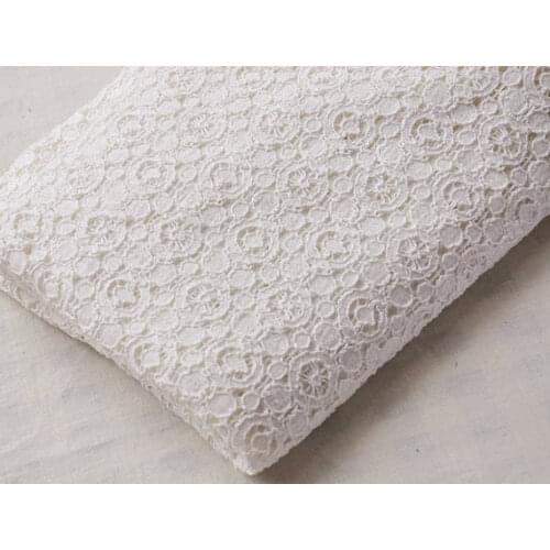 Ivory White Cotton Crocheted Lace Fabric,wedding lace fabric by the yard
