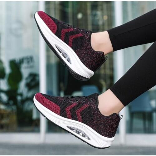 Summer Walking Shoes For Women Damping Breathable Mesh Sneakers Fitness Height Increasing Sport Zapatos De Mujer Deportivas