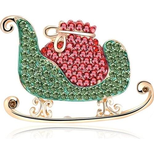 Hot 1PC Hot Unisex Gift Bag Christmas Xmas Popular Cute Gold Color Head Pin Brooches Styling Jewelry Accessories Wholesale