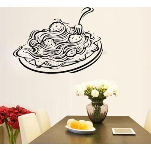 Italian Cuisine Wall Decal Italy Food Pizza Pasta Western Restaurant Kitchen Interior Decor Window Glass Door Vinyl Sticker 1500