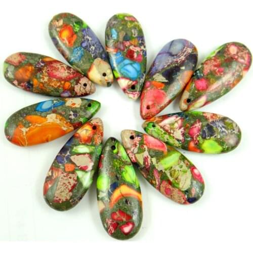 Natural stone Quartz crystal Turquoises tiger eye Marine sedimentary jaspers Water Drop pendant for diy Jewelry making necklace