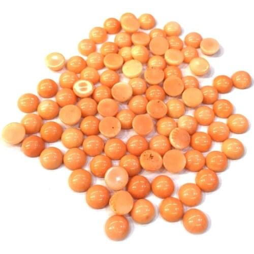 Natural coral Round shape Cabochon Non-porous beads for Making Jewelry DIY Stud earring accessories Loose Beads size 7mm