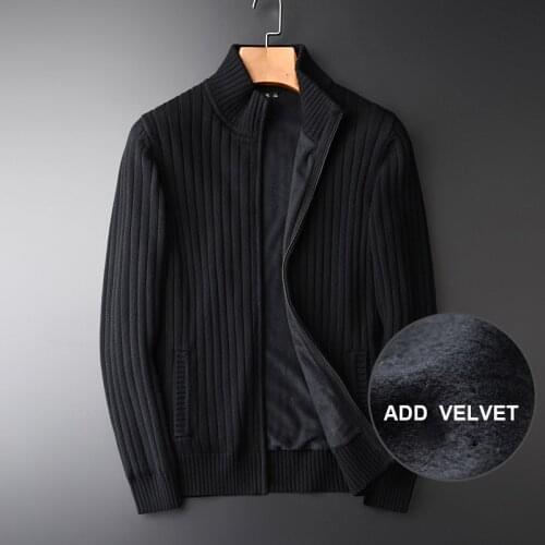 New Turtleneck Mens Sweater Hight Quality Thick Computer Knitted Slim Mens Fashion Zipper Cardigan Sweater Plus Size 4XL