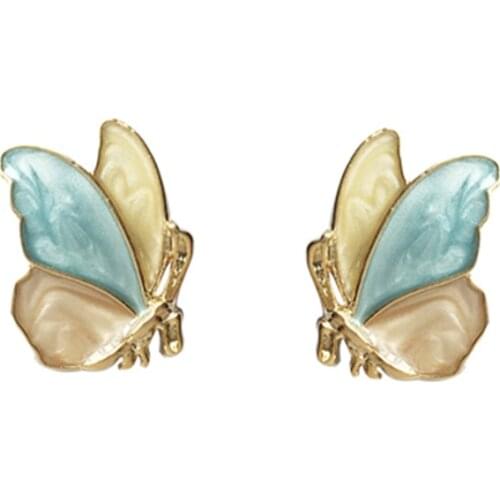 New Butterfly Clip On Earrings for Women Enamel Earings Ear Cuff Fake Piercing Oorbellen Boucle d'oreille