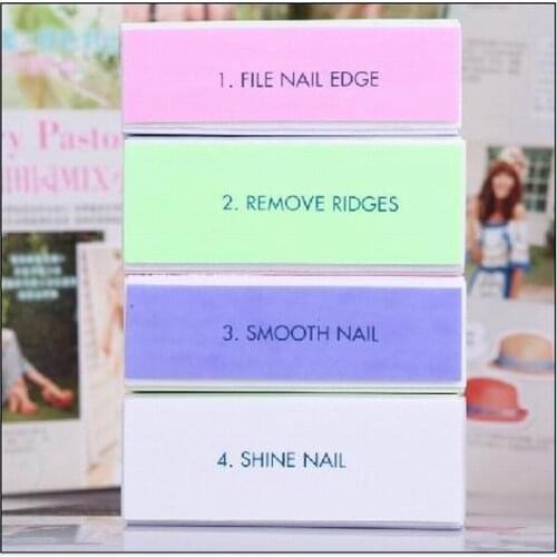 Wholesale Beauty nail salon series 4sides nail art sanding block buffer sponge emery board for nail tips polishing compound foam