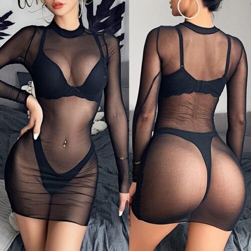 Wholesale Sexy Women Beach Dress Mesh Bathing Suit Cover Up Sheer Bikini Vestido Swimwear Clubwear Robe Saida De Praia See Throu