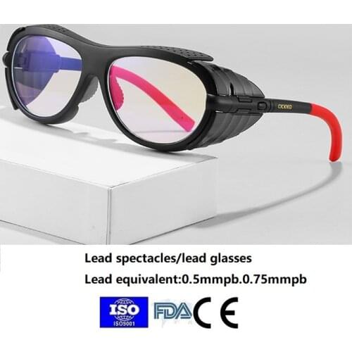 Original lead spectacles intervention radiology type x-ray gamma ray shield lead glasses front and side protection 0.5/0.75MMPB