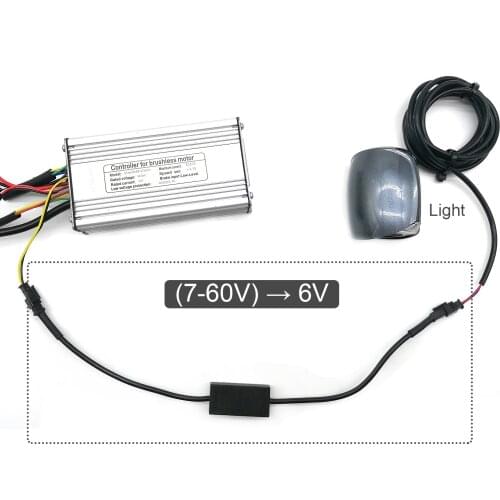 BULU Ebike DC Converter 60V 52V 48V 36V 24V To 6V Front 6V Light Tail Light Function DC Converter for Electric Bicycle Light