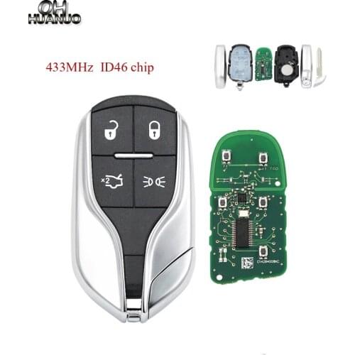 4 Buttons Smart Card Remote key for Maserati President Ghibli Levant 433MHZ with ID46 Chip