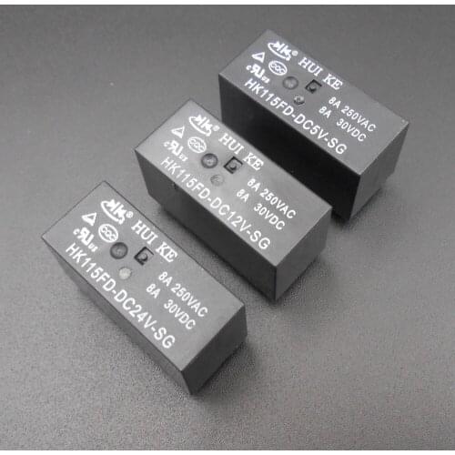 1Pc HUI KE Power Relay HK115FD DC 5V 12V 24V 8A 8 Pins 8-Pin HK115FD-DC5V-SG HK115FD-DC12V-SG HK115FD-DC24V-SG SG *FD147-149