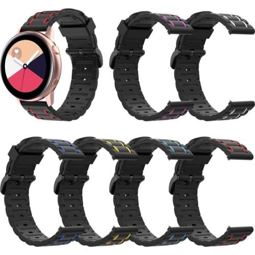 20mm Watchband Skin-friendly Quick Release Silicone Adjustable Segmented Wristband for Samsung Galaxy Watch 3/Watch Active1 2 3