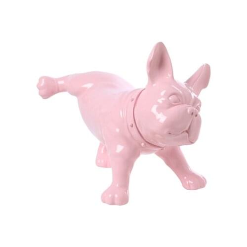 Pink Plastic French Bulldog Dog Mannequin With Revolved Head For Display D50