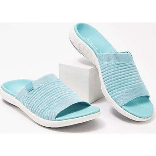 Womens Summer Sandals Ladies Knitting Comfort Footwear Female Solid Casual Home Outdoors Flats Shoes Woman Fahsion 2021