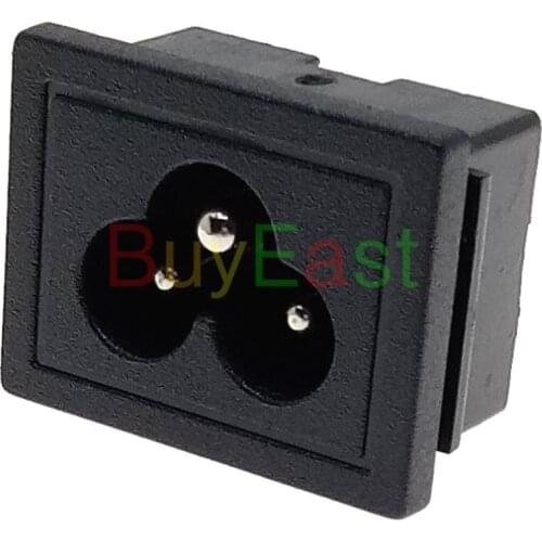 Pack 3) IEC C6 Male Panel Mount DIY Repair Industrial Inlet Power Socket Max AC250V 2.5A