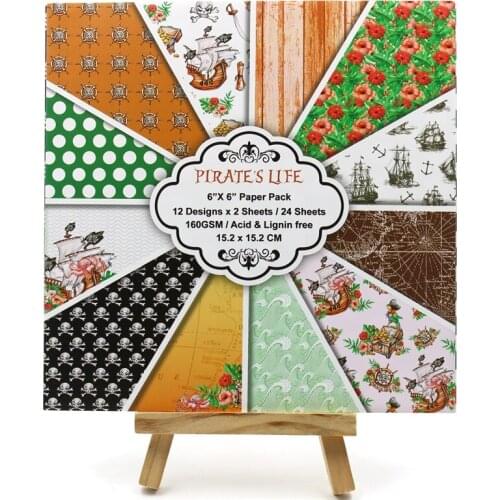 YPP CRAFT 24pcs 6" Single-side Printed vintage pattern creative papercraft art paper handmade scrapbooking kit set book