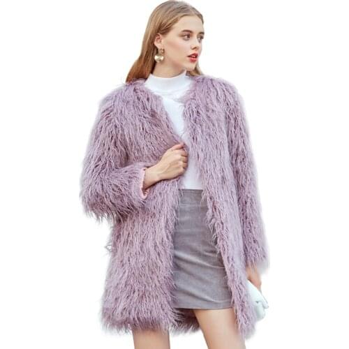 ZADORIN 2018 Bohemian Hairy Faux Fur Coat Women Thicken Long Fur Coats Plus Size Fluffy Winter Jacket Women shaggy cardigan pele