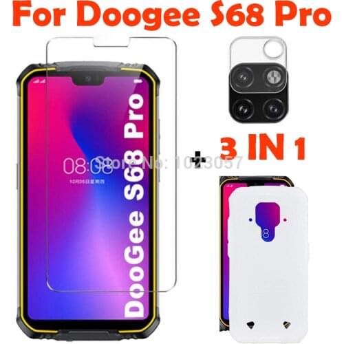 3-in-1 Case + Camera Tempered Glass On For Doogee S68 Pro ScreenProtector Glass For Doogee S68 Pro 3D Glass