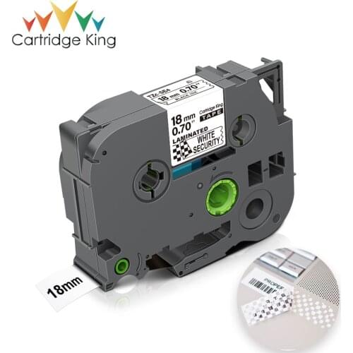 18mm TZe-SE4 Security TZ Tapes Black on White TZeSE4 TZSE4 TZe SE4 Label Tapes Compatible for Brother P-touch Label Printers