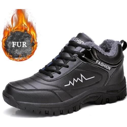 Winter Men Boots Warm Waterproof Snow Boots 2020 New Male Comfortable Outdoor Walking Casual Shoes Leather Sneakers Men Shoes