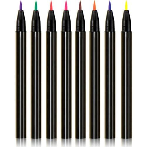 10 Piece Colorful Liquid Eyeliner Pencil Private Label Waterproof Quick Dry Eye Liner Makeup Custom