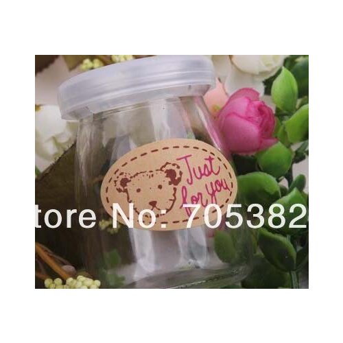 100pcs/lot Cute bear eart sticker " JUST FOR YOU", seal stickers, 5*2.8cm, Decoration gift sticker (SS-24)