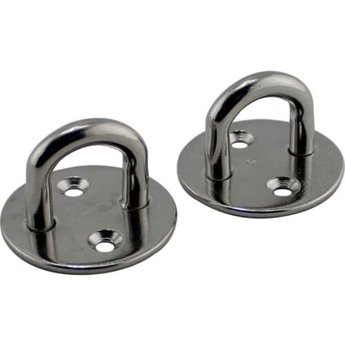 2 pcs 304 Stainless Steel 5-8mm Round Door Buckle Awning Shade Sail Accessories Eye Plate