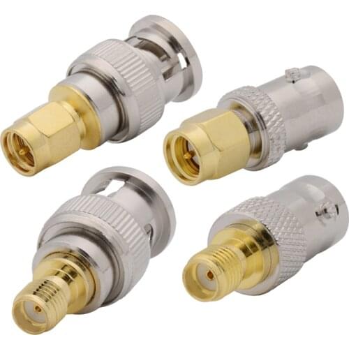 2Pcs SMA Male Female to BNC Male Female Antenna Cable Connector SMA to BNC RF Coax Coaxial Adapter Test Converter Straight