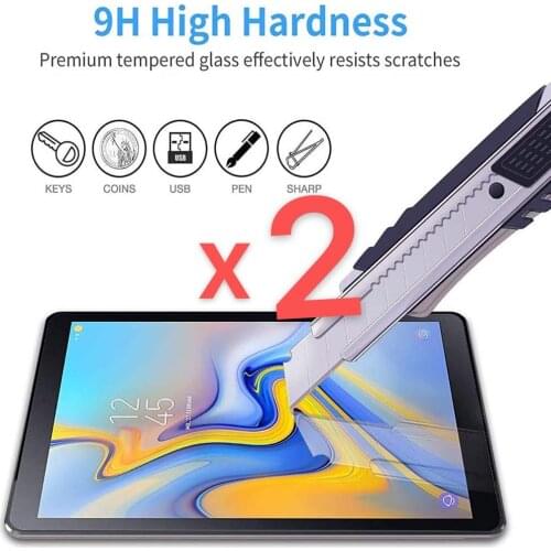 2Pcs Tablet Tempered Glass Screen Protector Cover for Samsung Galaxy Tab A 10.5 inch T590/T595 Full Coverage Protective Film