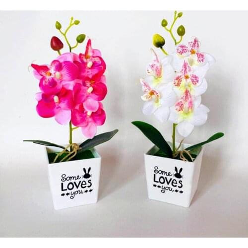 4pcs Five-headed Phalaenopsis Bonsai Creative Garden Decoration Artificial Potted Plants Magnolia Flower Artificial Flowers Orch