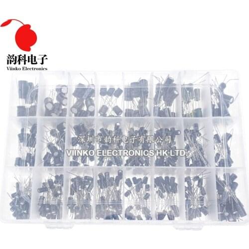 500Pcs/lot 0.1UF-1000UF 24Values Aluminum Electrolytic Capacitors 16-50V mix Electrolytic capacitor Assorted kit and storage box