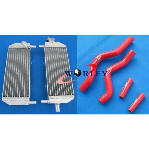 Aluminum Radiator & RED hose FOR Suzuki RM250 RM 250 01-08 02 03 04 05 06 07 08