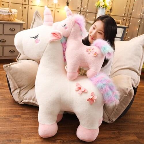 Huge Unicorn Plush Toys Lovely Soft Stuffed Rainbow Unicorn Doll Animal Horse Pink Toys For Girls Children Birthday Gift