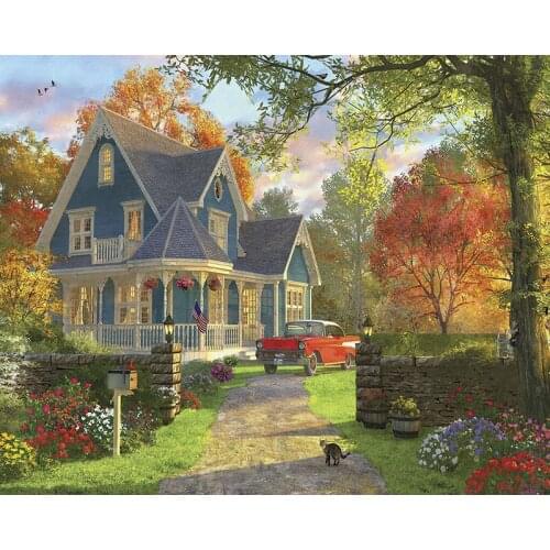 GATYZTORY Frame DIY Painting By Numbers Forest Villa Landscape Wall Art Picture Acrylic Home Decors Artwork Diy Gift