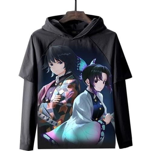 Spring Autumn Casual Children Thin Long Sleeve Hoodies for Teen Girls Anime Cartoon Print Demon Slayer Toddler Boys Kids Clothes