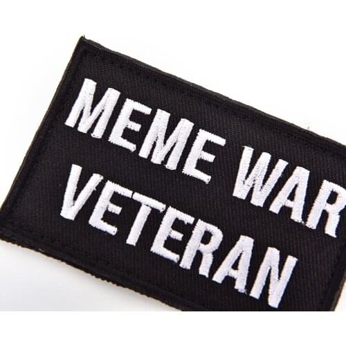 New 1pcs Tactical Embroidered Meme War Patch Veteran Emblem Badges Applique Patches For Clothes Jackets Jeans Accessories