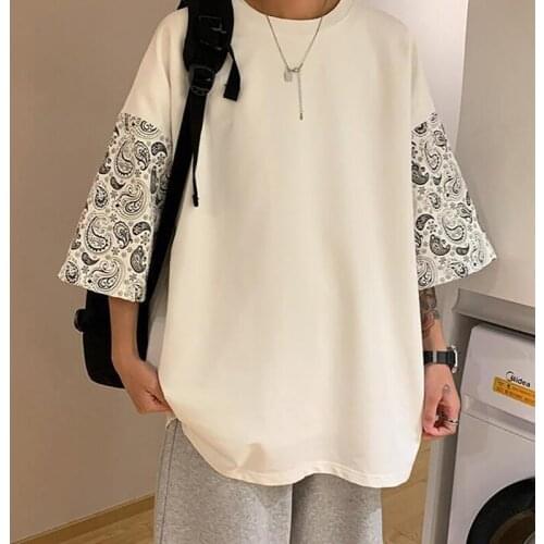 2021 New Cotton T-Shirt Oversized Loose Summer Casual Half Slevees Clothes England Style Teenagers Simple Stretch Mens t-Shirt