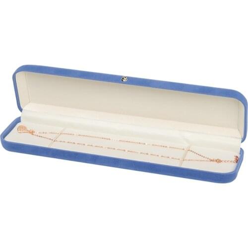 Novel Popular Blue velvet high-end flannel Flocking Ring Jewelry Box With Snap Button For tender Female