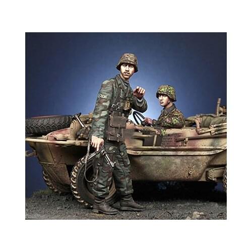 New Unassembled 1/35 ancient man sit include two (NO CAR ) resin Figure Unpainted Model Kit